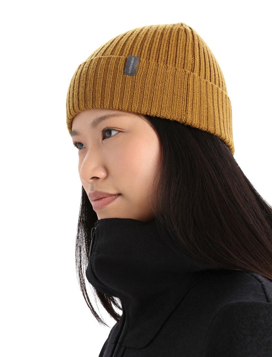 Icebreaker Unisex Merino Rixdorf Cuff Beanie Férfi Kalap Barna | HU 1106WNBY